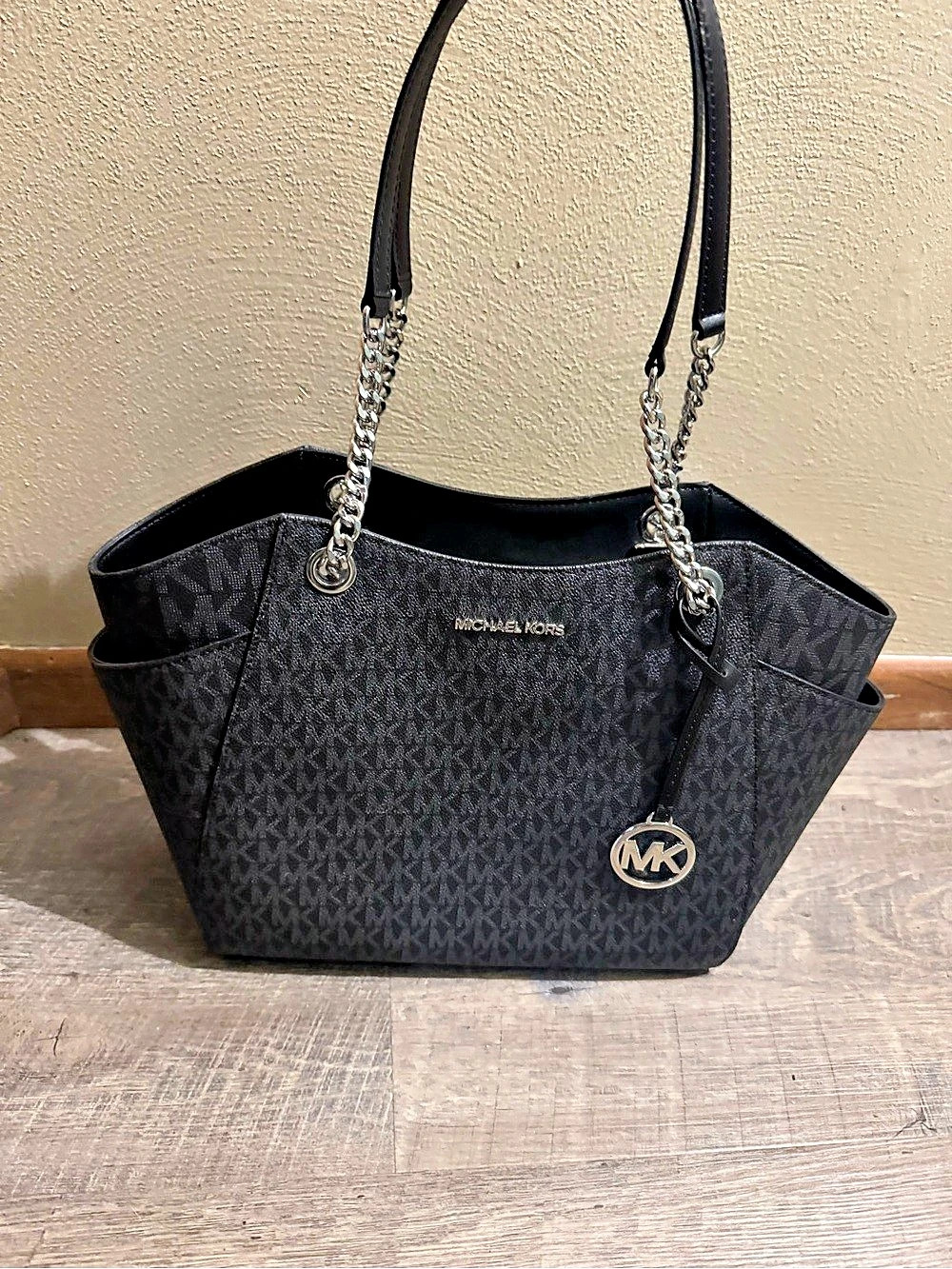 Michael Kors Jet Set Chain Shoulder Tote Bag Women's Black